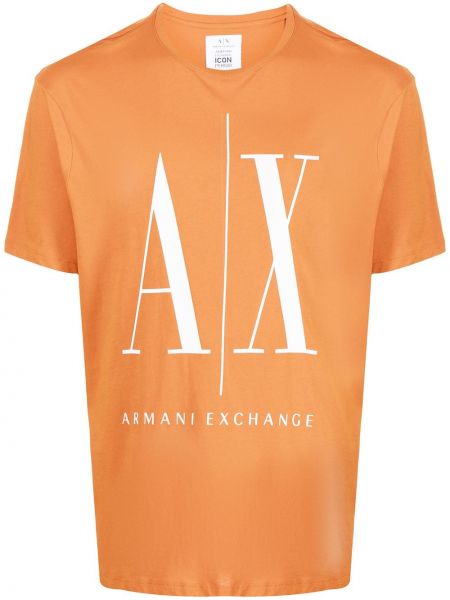 Trykt t-skjorte Armani Exchange oransje