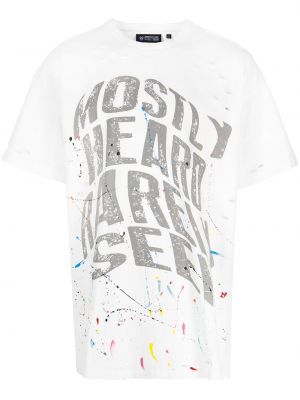 T-shirt con stampa Mostly Heard Rarely Seen bianco