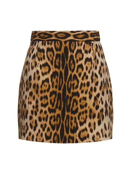 Leopardí viskózové mini sukně Roberto Cavalli