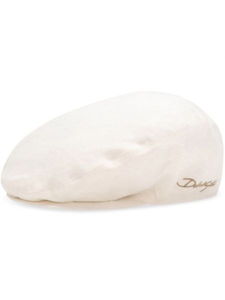 Ľanová čiapka bez podpätku Dolce & Gabbana biela