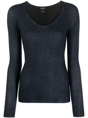 Пуловер с v-образно деколте Avant Toi синьо