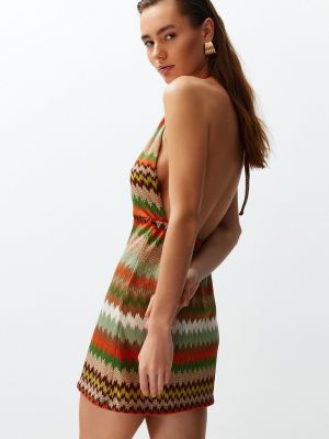 Rochie mini tricotate cu imprimeu geometric Trendyol
