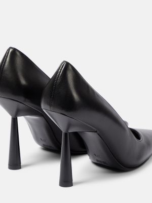 Pantofi cu toc din piele Gia Borghini negru