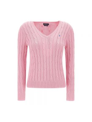 Sweter bawełniany Ralph Lauren różowy