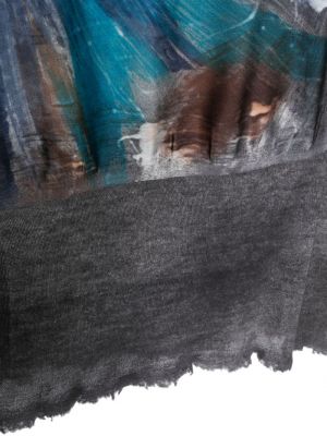 Kašmírový hedvábný šál s potiskem Avant Toi šedý