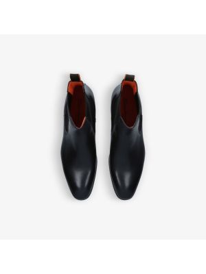 Кожаные ботинки челси Santoni черные