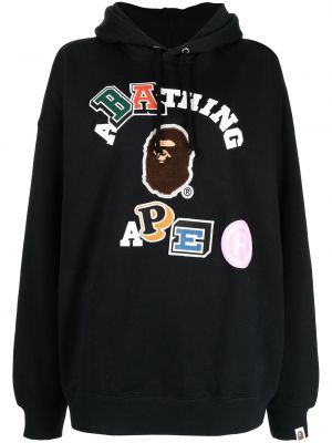 Avslappet trykt hettegenser A Bathing Ape® svart