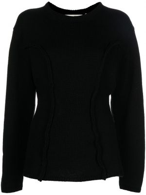 Gyapjú hosszú pulóver Comme Des Garçons fekete