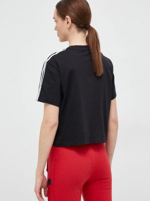 Bavlněné tričko Adidas černé