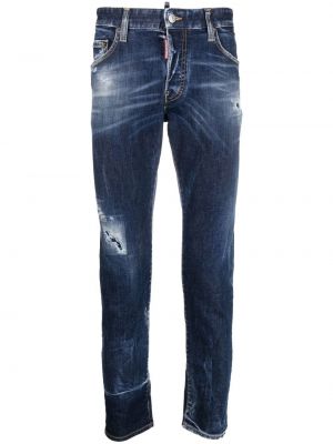 Slim fit skinny džíny s oděrkami Dsquared2 modré