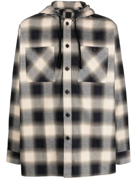 Bombažna srajca s karirastim vzorcem s kapuco Givenchy