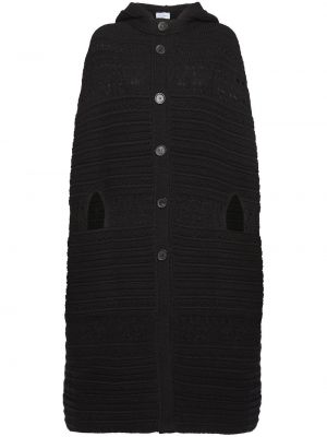 Плетено палто с копчета Ferragamo черно