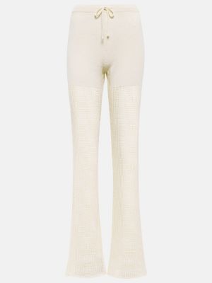 Панталон с висока талия Nanushka бяло
