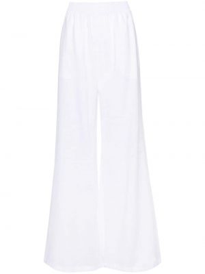 Λινό παντελόνι σε φαρδιά γραμμή Fabiana Filippi λευκό