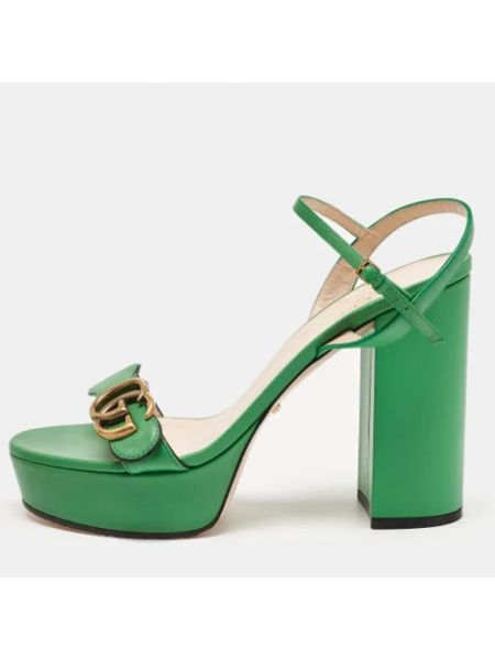 Sandalias de cuero Gucci Vintage verde