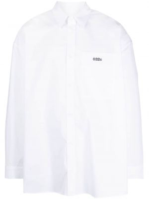 Hemd mit stickerei aus baumwoll 032c weiß