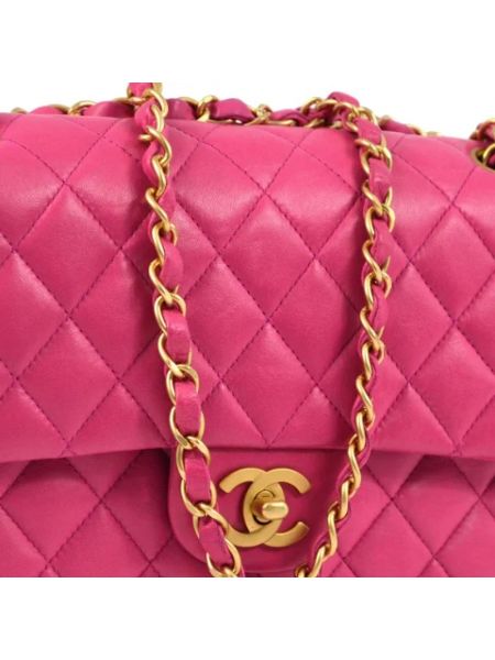 Bolso cruzado de cuero retro Chanel Vintage rosa
