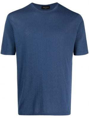 Kokvilnas t-krekls Roberto Collina zils