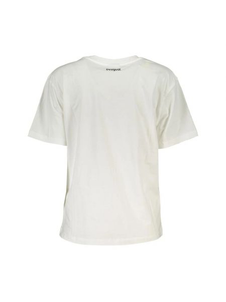 Camiseta con bordado de algodón Desigual blanco