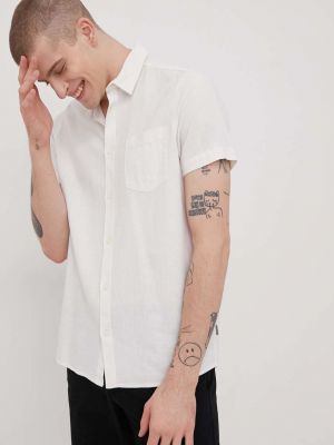 Lanena srajca Solid bela