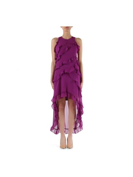 Sukienka z falbankami asymetryczna Emme Di Marella fioletowa