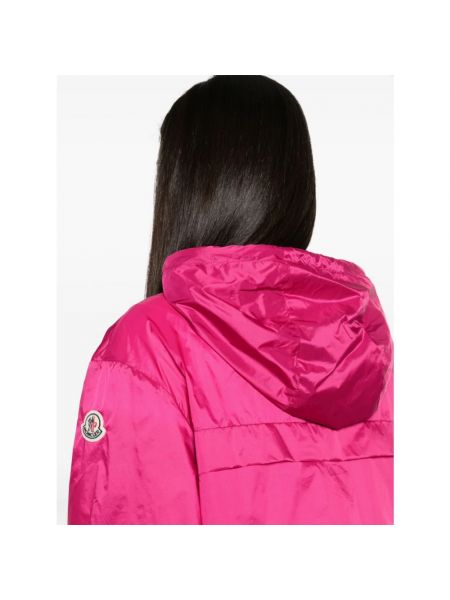 Abrigo con capucha Moncler rosa
