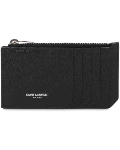 Kožená peněženka na zip Saint Laurent černá