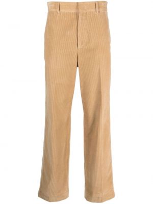 Ριγέ βαμβακερό παντελόνι με ίσιο πόδι κοτλέ Palm Angels μπεζ