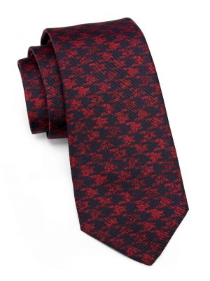 Шелковый галстук в елочку Kiton красный