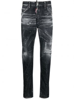 Hoikka ahdistunut slim fit-farkut Dsquared2 musta