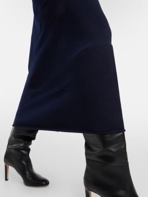 Midi obleka iz kašmirja Lisa Yang modra