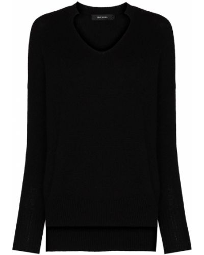 Jersey con escote v de tela jersey Lisa Yang negro