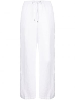 Lněné rovné kalhoty James Perse bílé