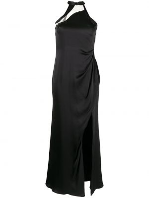 Копринена коктейлна рокля Lisa Von Tang черно