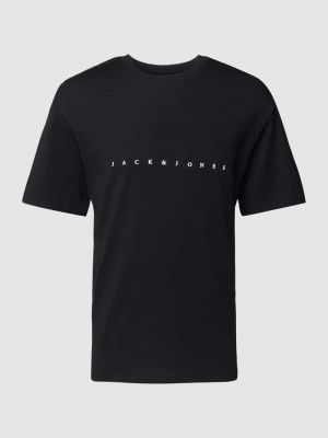 Koszulka w gwiazdy z nadrukiem Jack & Jones czarna