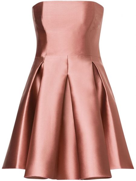 Mini saten straplez elbise Alberta Ferretti pembe