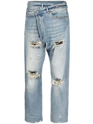 Straight fit džíny s vysokým pasem R13 modré