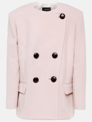 Kašmírová vlněná bunda Isabel Marant růžová