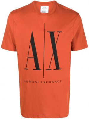 Trykt t-skjorte Armani Exchange oransje