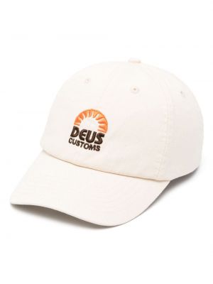 Памучна шапка с козирки бродирана Deus Ex Machina бяло