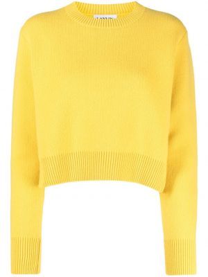 Sweter z okrągłym dekoltem Lanvin żółty