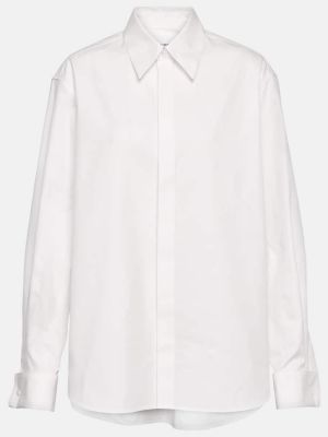 Βαμβακερό πουκάμισο Saint Laurent λευκό