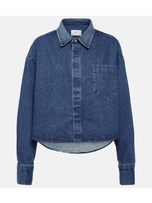 Bavlnená džínsová bunda Ami Paris modrá