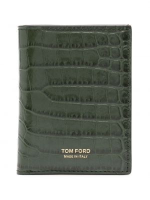 Bőr pénztárca Tom Ford zöld