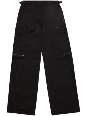 Relaxed сатенени карго панталони Jason Wu черно