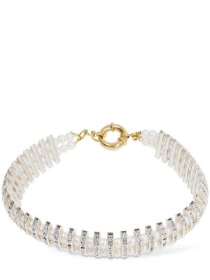 Křišťálový náhrdelník s perlami Timeless Pearly zlatý