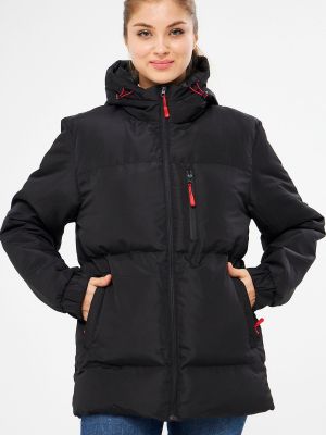 Παλτό χειμωνιάτικο με κουκούλα River Club μαύρο