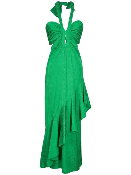 Žakárové dlouhé šaty Johanna Ortiz zelené