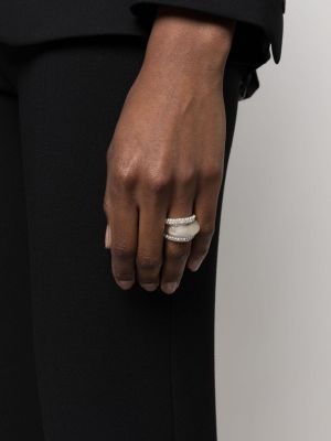 Křišťálový prsten Saint Laurent stříbrný