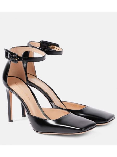 Slingback läder pumpar med remmar Gianvito Rossi svart